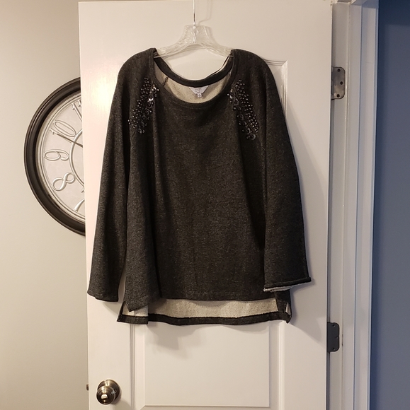 crown & ivy Charcoal Embellished Tunic - Picture 2 of 6